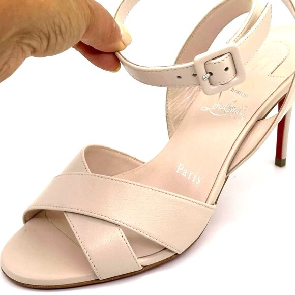 Christian Louboutin MARIZA 85 Criss Cross Ankle Strap Sandals Heels Shoes - Picture 8 of 16